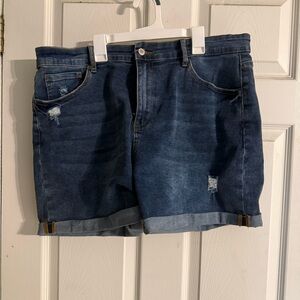 Denim Cuffed Shorts